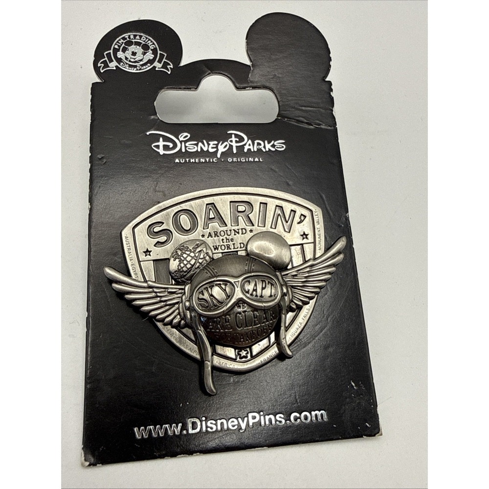 Disney Parks Exclusive Pin ~ Soarin Sky Captain Mickey Hat and Wings
